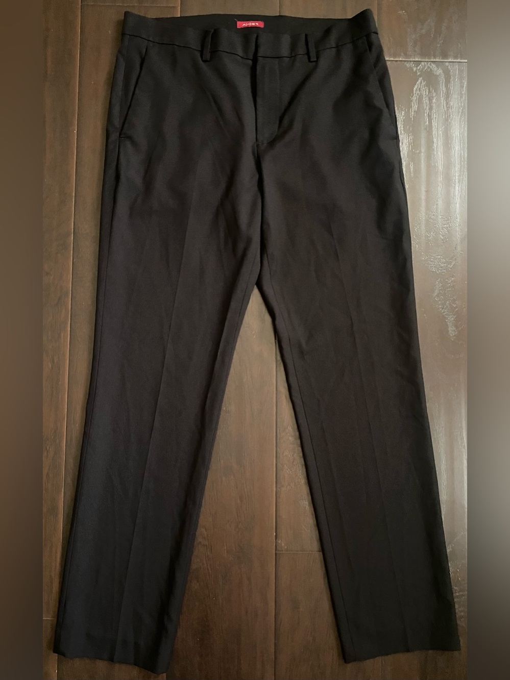 AXIST Man’s Dress Pants Polyester Front Back Pockets Zipper Black Size 32 by 30